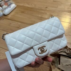 Chanel pearl mini flap bag